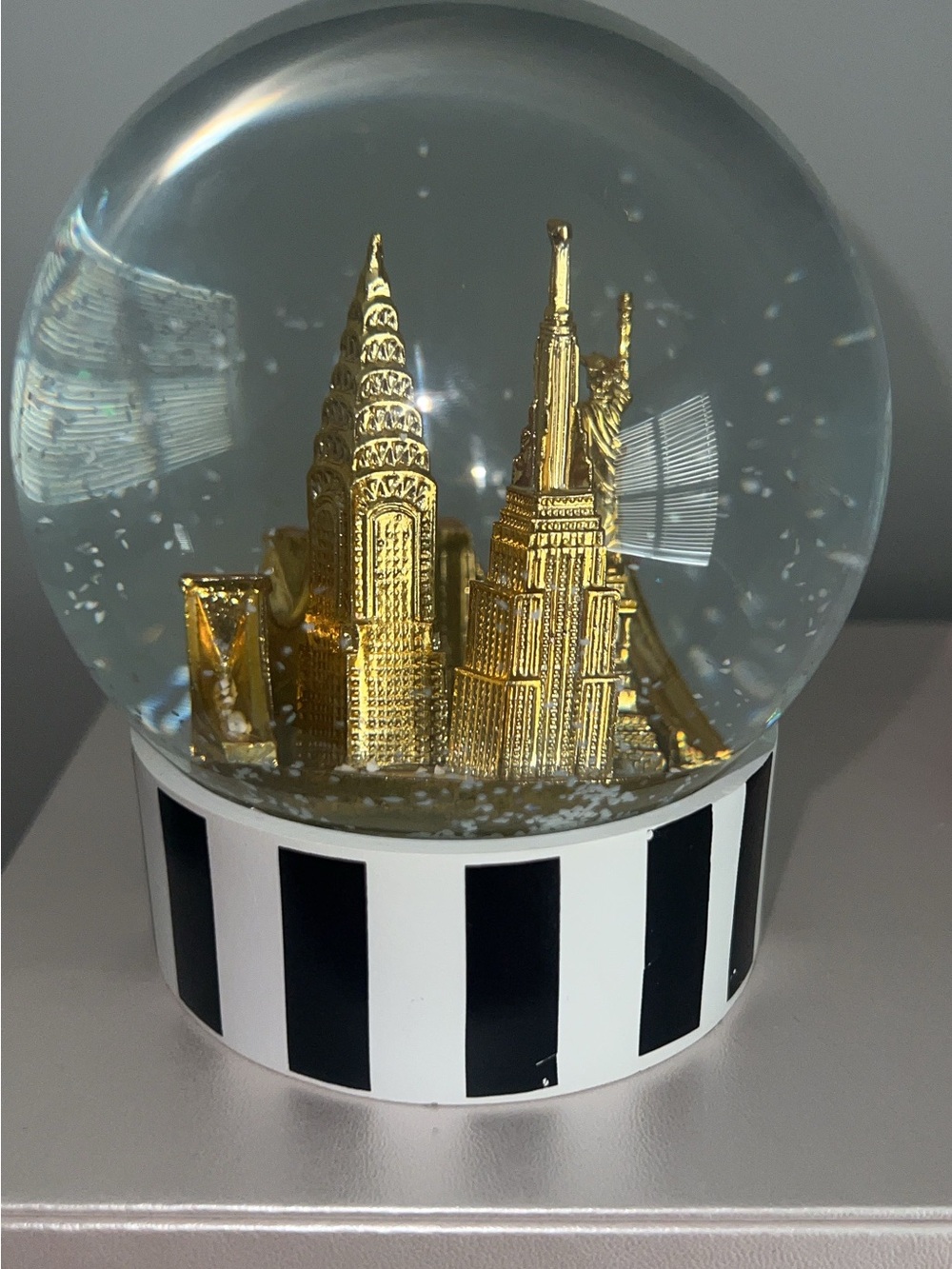 Gold New York Skyline Snow Globe by